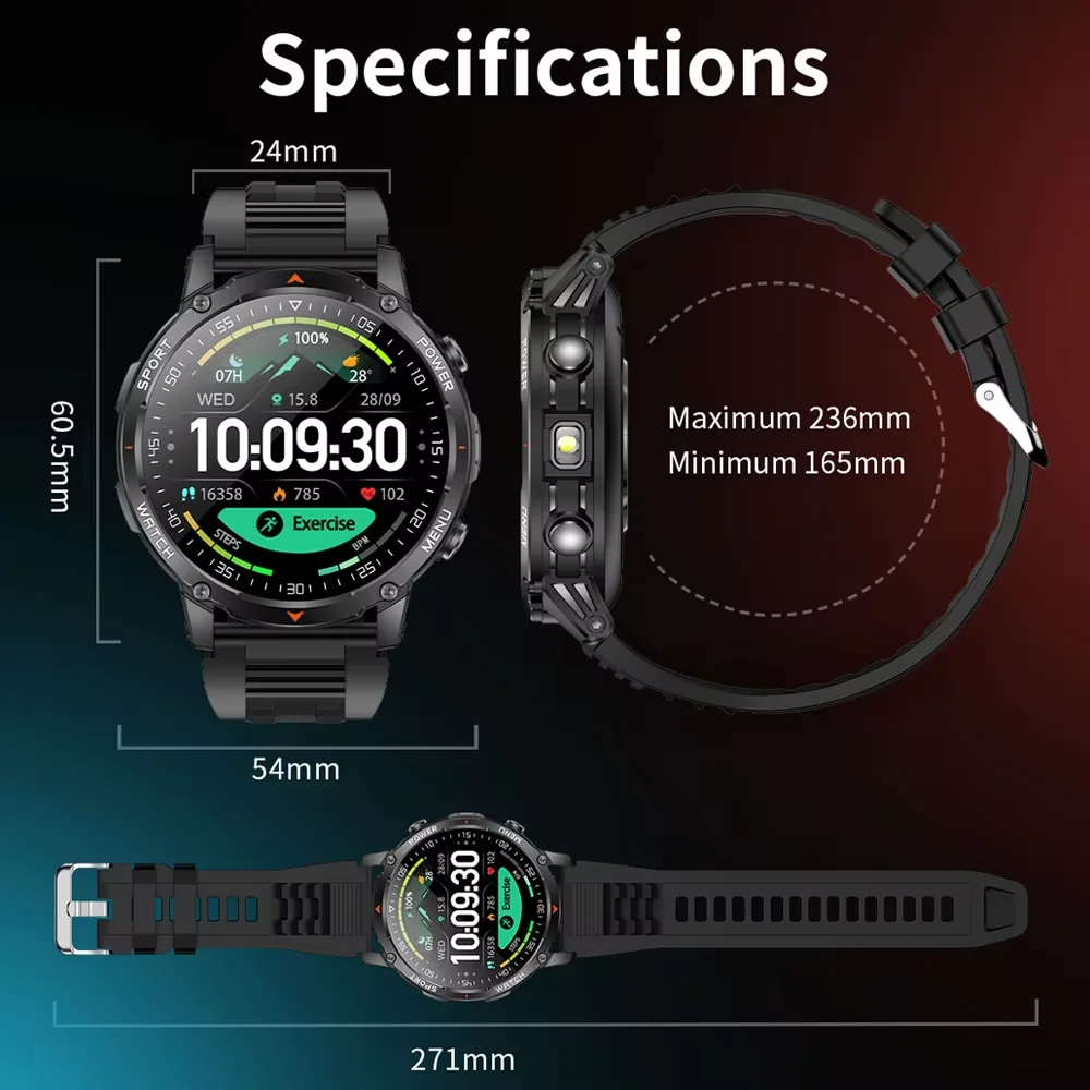 2026 New T-Rex3 Pro 1400mAh Battery Smart Watch GPS path 5ATM Waterproof Sports Run tracker Outdoors Compass Military Smartwatch view 6