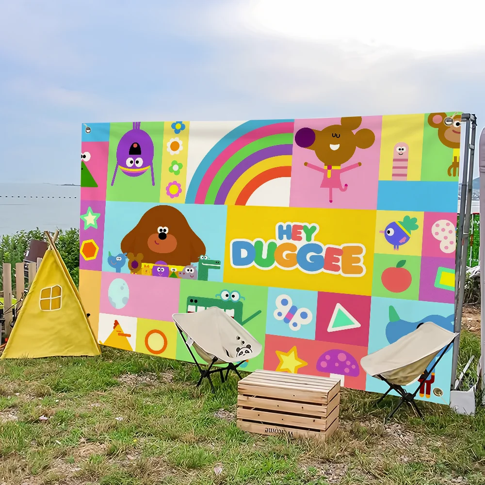 Мультяшный флаг H-Hey D-Duggee-S для кемпинга, бара, пикника, вечеринки, украшения для дома, баннер Мультяшный флаг H-Hey D-Duggee-S для кемпинга, бара, пикника, вечеринки, украшения для дома, баннер