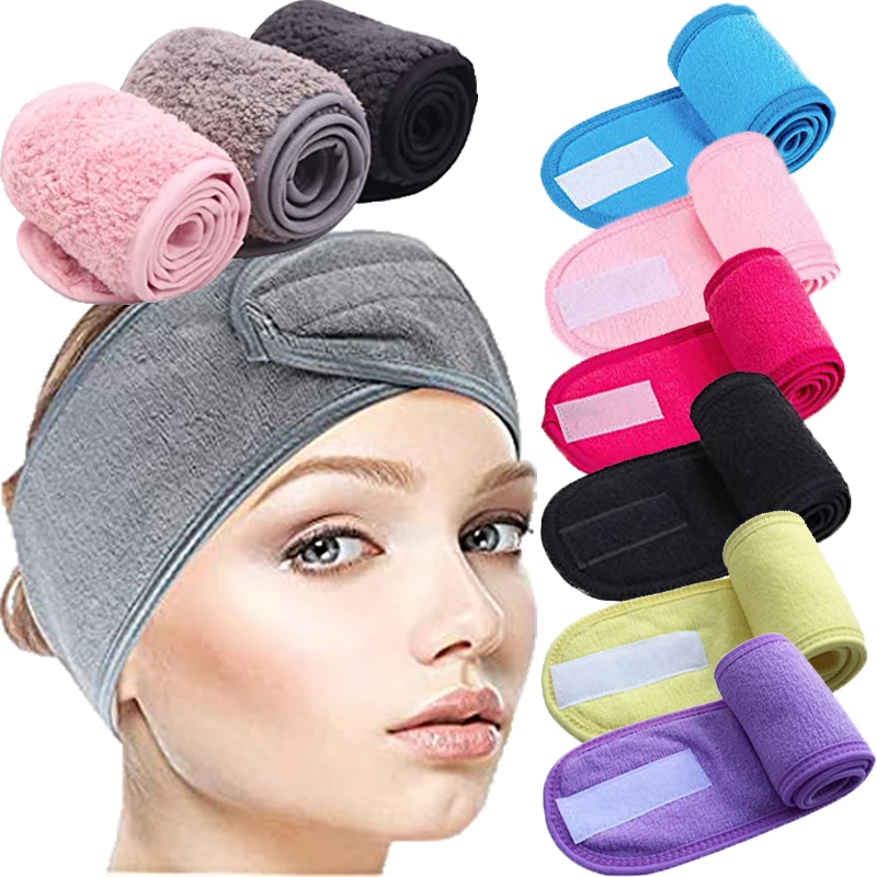 Adjustable Head Band Spa Face Wash Makeup Sweat Head Wrap Non-slip Stretchable Washable Headband Hair band for Sports Hairbands