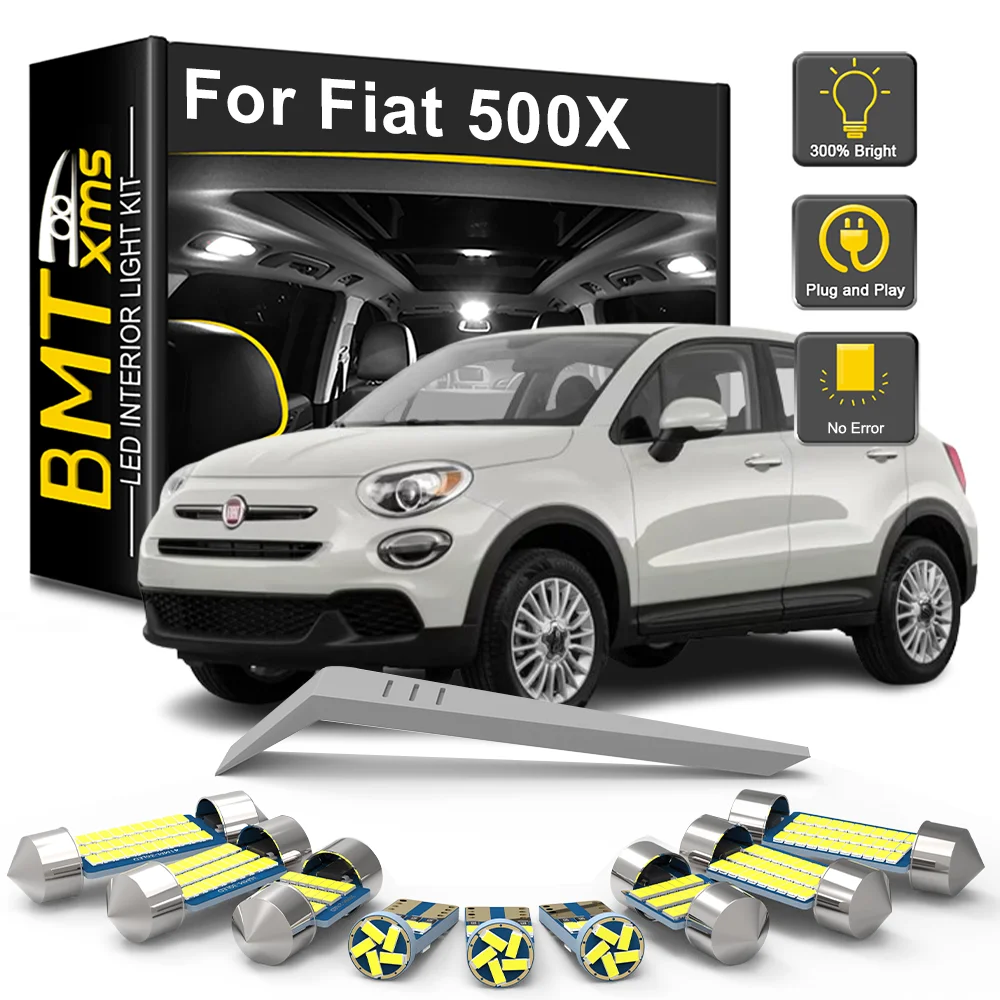 

BMTxms 10Pcs Canbus For Fiat 500X 2015 2016 2017 2018 2019 2020 2021 2022 2023 2024 LED Interior Light Bulb Kit Car Accessories