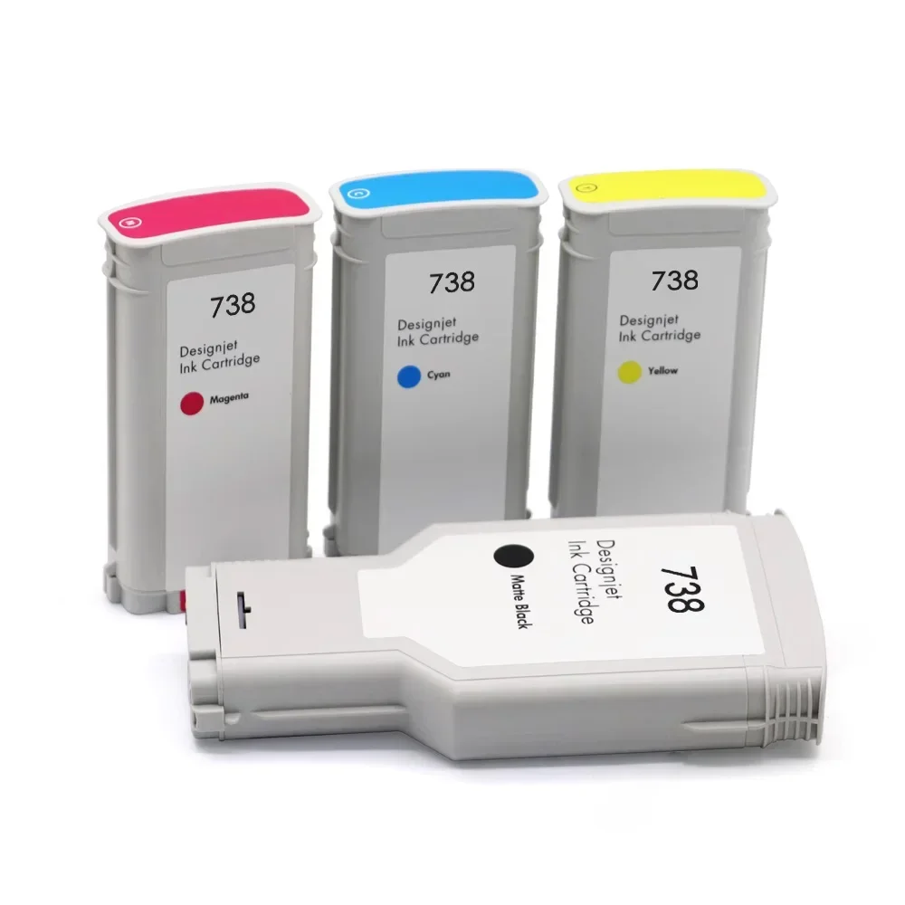 738XL 676M6A 676M7A 676M8A 498N8A Premium Compatible Color Inkjet Ink Cartridge for HP738 for HP DesignJet T950 T850 Pigment Ink