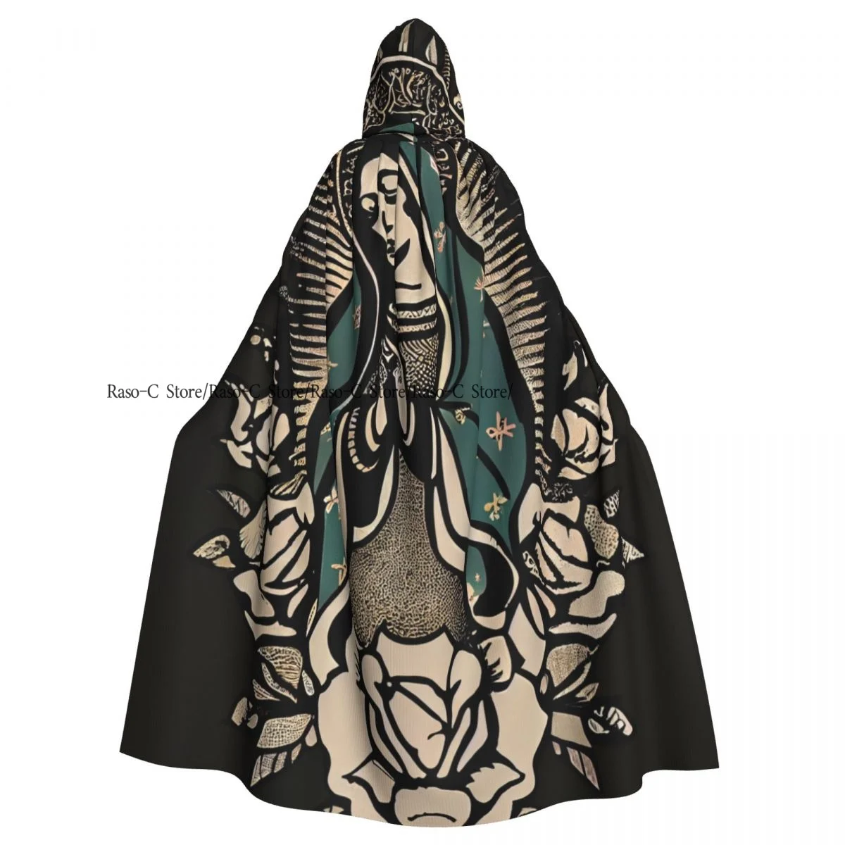 Unisex Adult Lady Of Guadalupe Cloak with Hood Long Witch Costume Cosplay