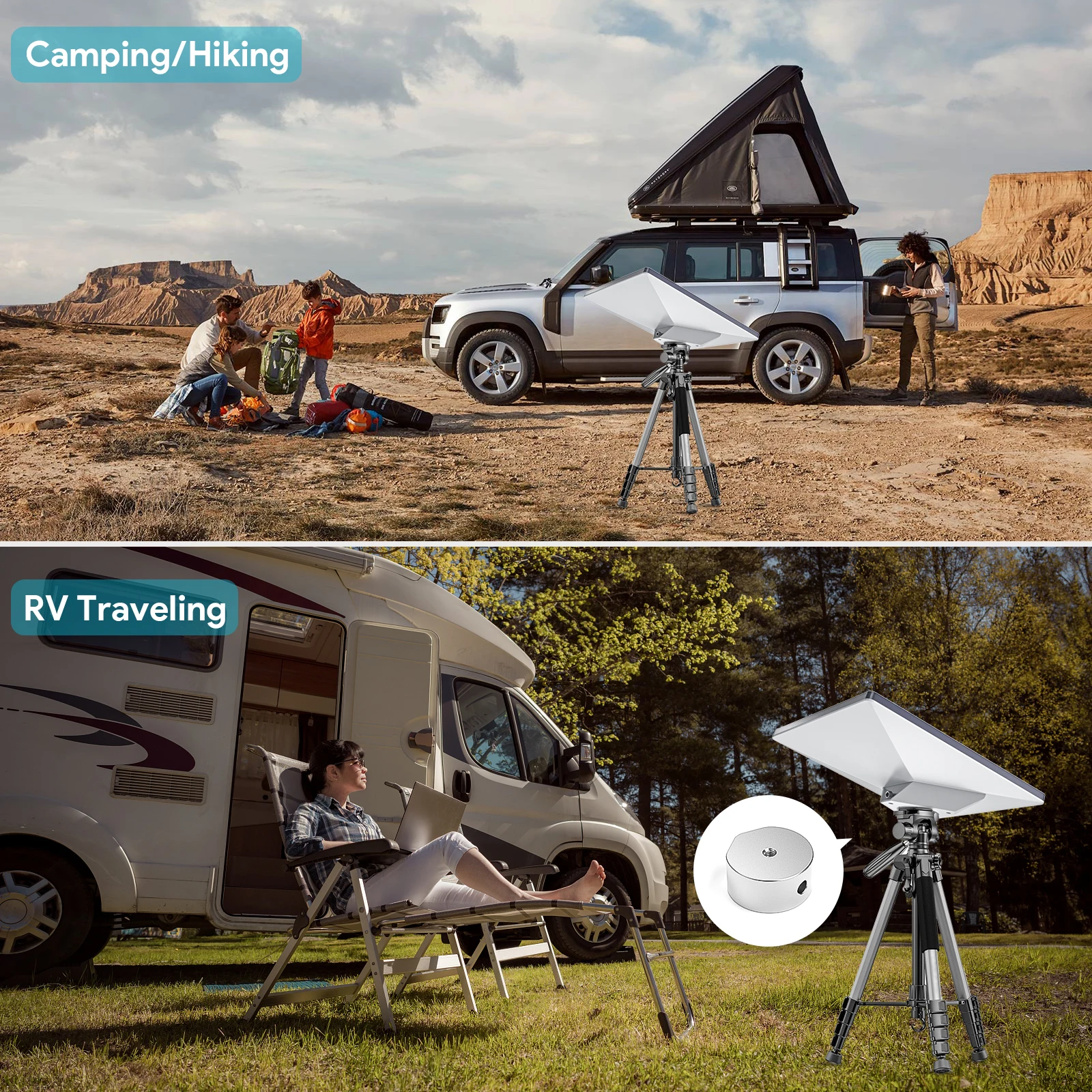 Picture 4: EDUP SK0099S-Pro Starlink Mini Tripod Adapter Compatible with Starlink Mini Pipe Adapter Light weight Aluminum Alloy Bracket