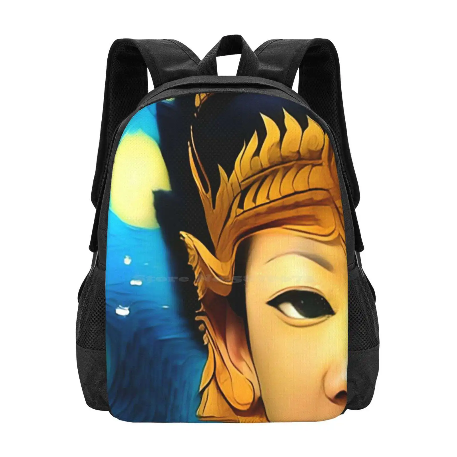 Apsara On Starry Night Teen College Student Backpack Pattern Design Bags Women Of The World Cambodia Khmer Culture Apsara