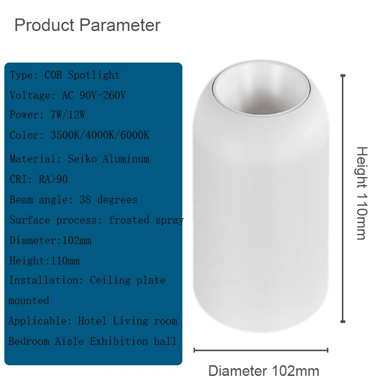 Lampu sorot Led dalam Anti silau 7W 12W terpasang di permukaan Downlight untuk koridor Hotel aluminium lampu plafon dinding Led Lam