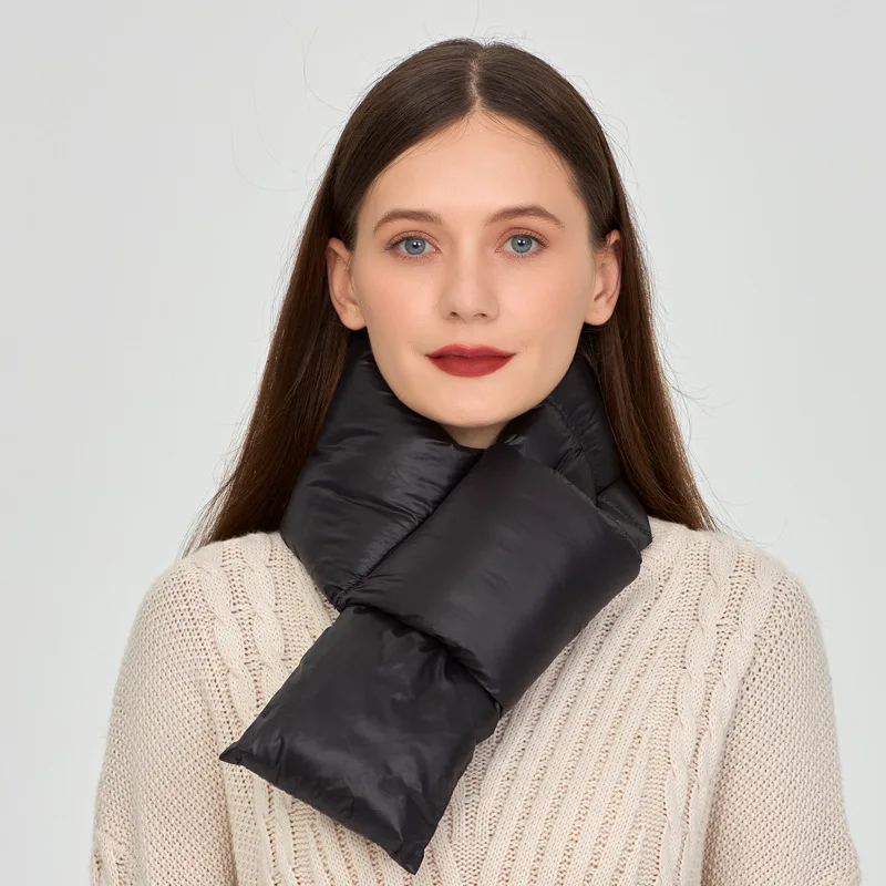 Winter Autumn Waterproof Neck Warmer Scarf for Men Women, Korean Style Solid Color Thermal Thick Scarf