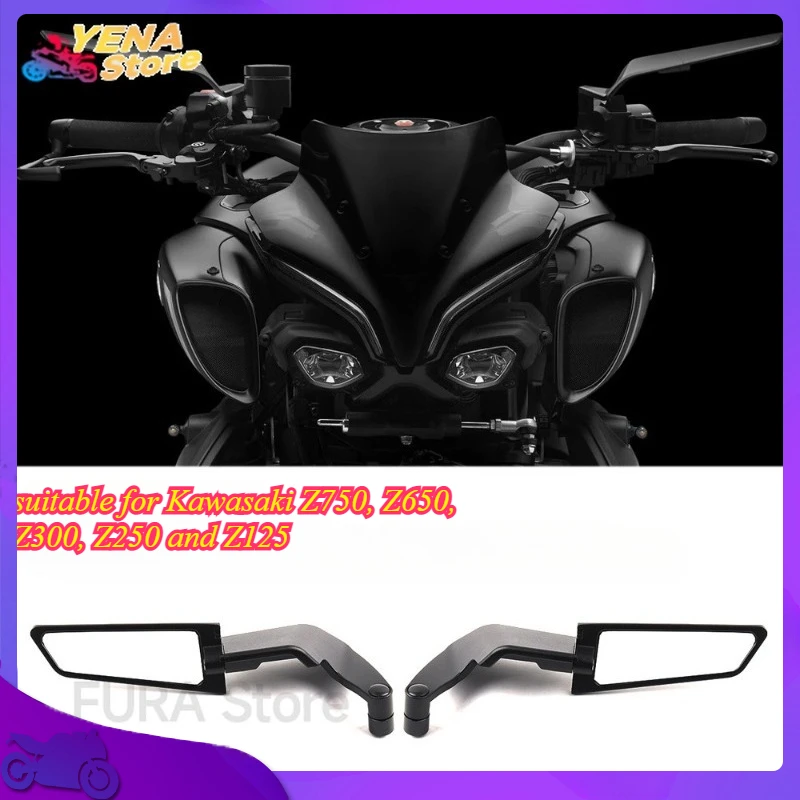 

The universal rotatable rearview mirror for motorcycle wing mirrors is suitable for Kawasaki Z750, Z650, Z300, Z250 and Z125