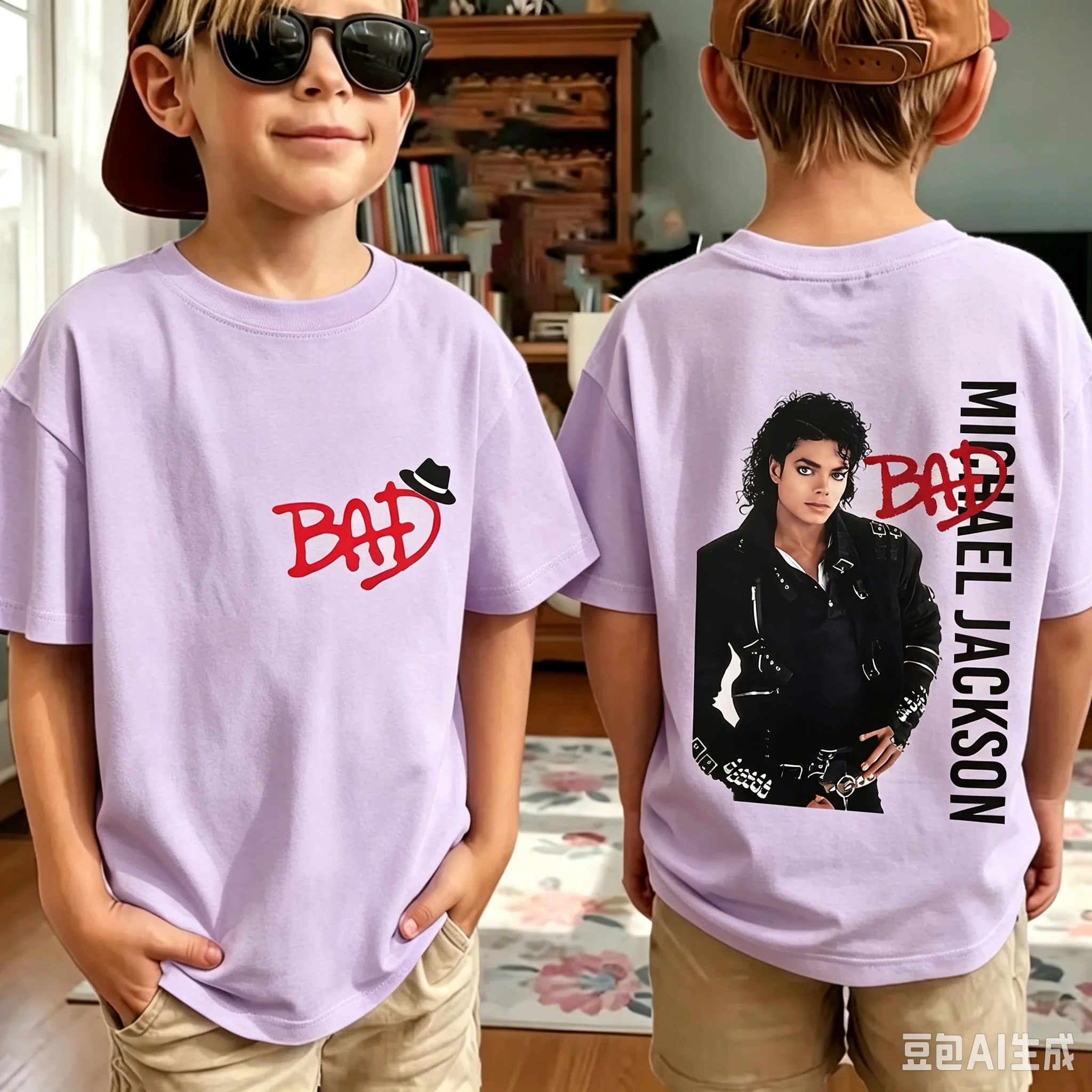 2026 Neues King of Pop Michael Jackson Kinder-T-Shirt, Cartoon-Baumwoll-Oberteile, MJ-T-Shirts für Jungen und Mädchen, Freizeitkleidung – Detail 4