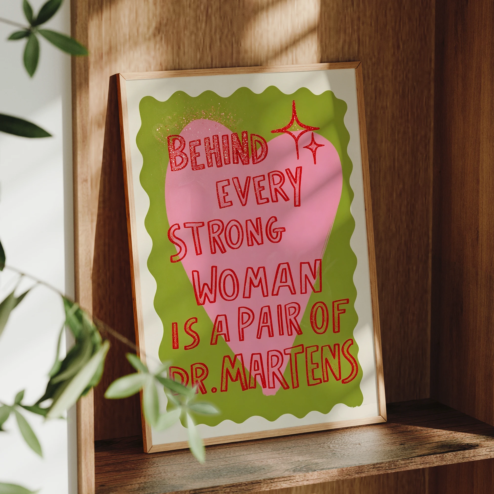 Modern Behind Every Strong Woman Is A Pair Of Dr. Martens Wall Art Print Canvas Painting Poster Picture For Bedroom Home Decor
