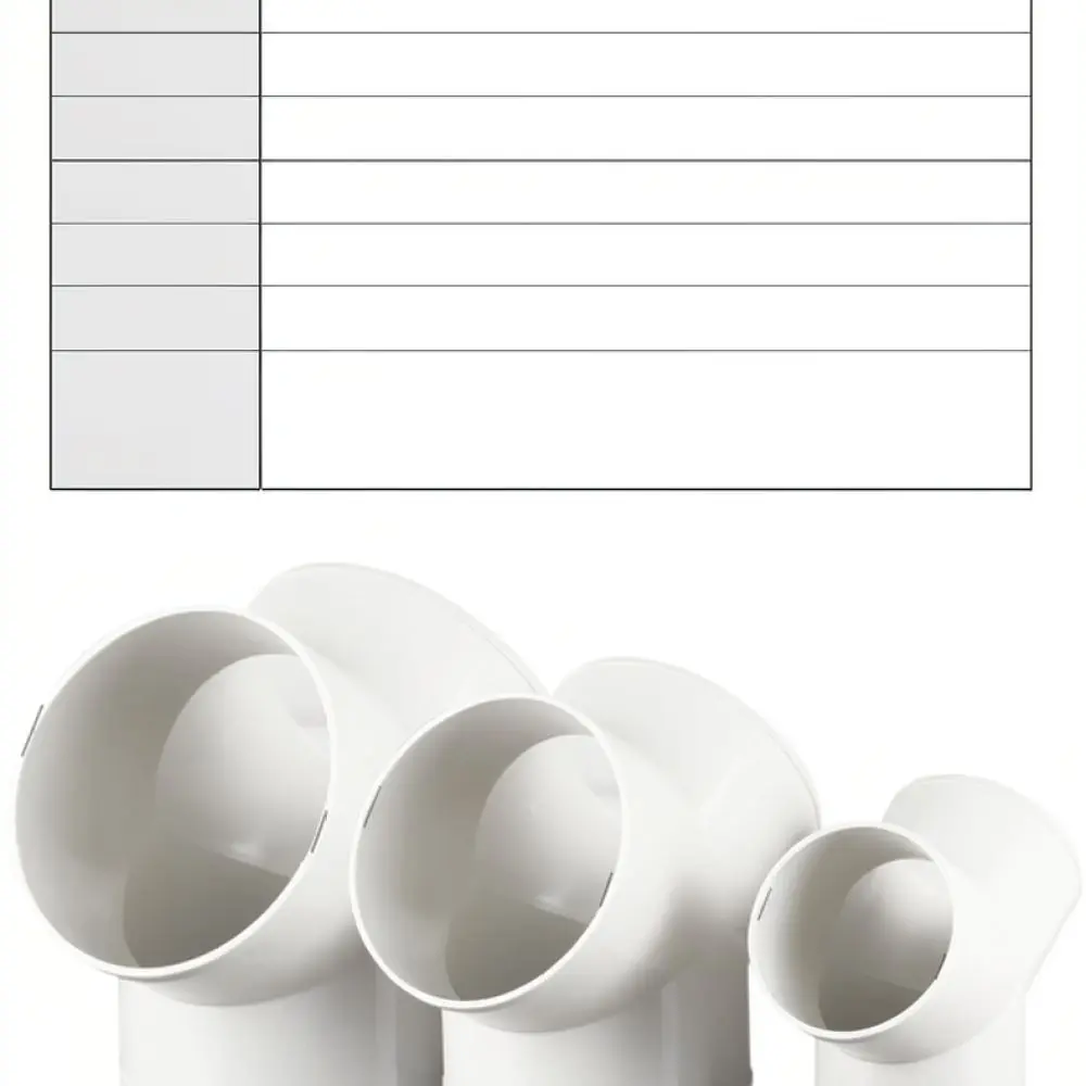 Plastic T Shape Duct Connector For Oufenqi Ventilation System Industrial Exhaust Pipe Joint Smooth Airflow Fittings