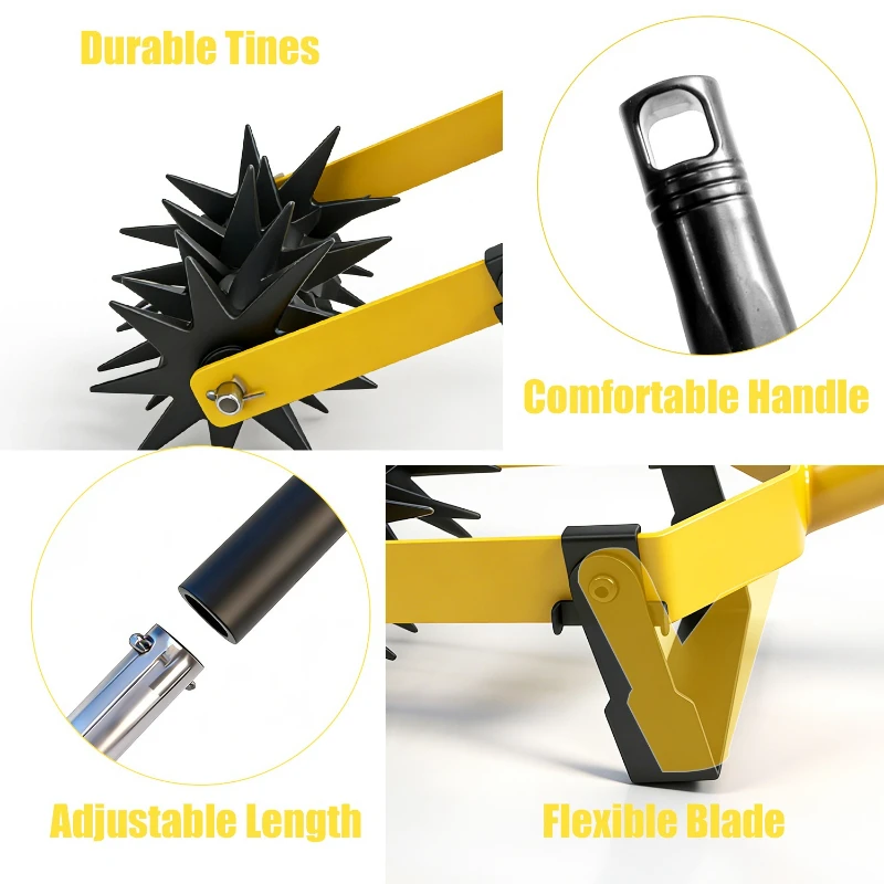 New Manual Rotary Adjustable Garden Hand Push Lawn Cultivator Fast Delivery