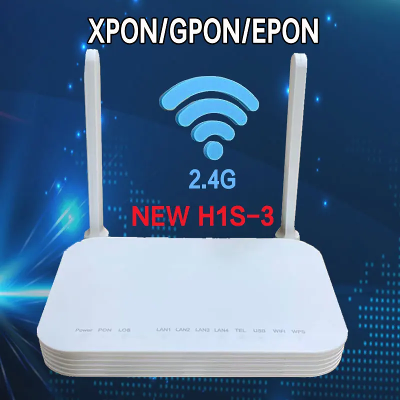 H1S-3 GPON EPON XPON 2.4G 1GE+3FE+1POTS+Wifi ONU ONT English por firmware ac 2 antenas router ont modem