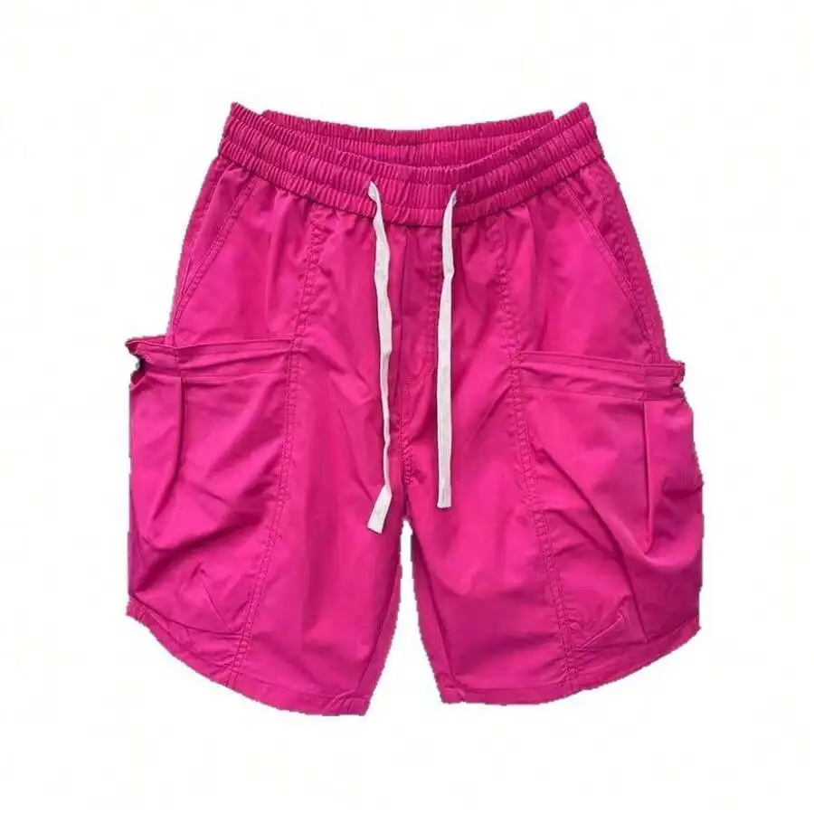 

Mens Summer Casual Cargo Shorts With Drawstring Waist Polyester Five Point Pants