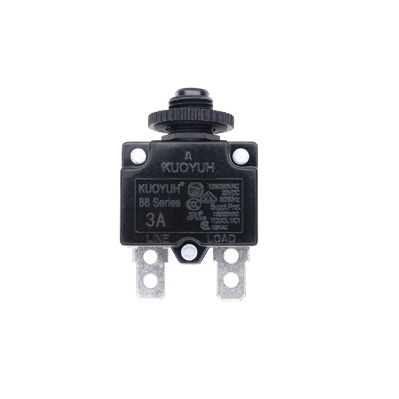 

Kuoyuh 88 series 3a 5A 8A 10A 12A 15A 20A 25A 30A Overload protector switch motor miniature circuit breaker with waterproof cap