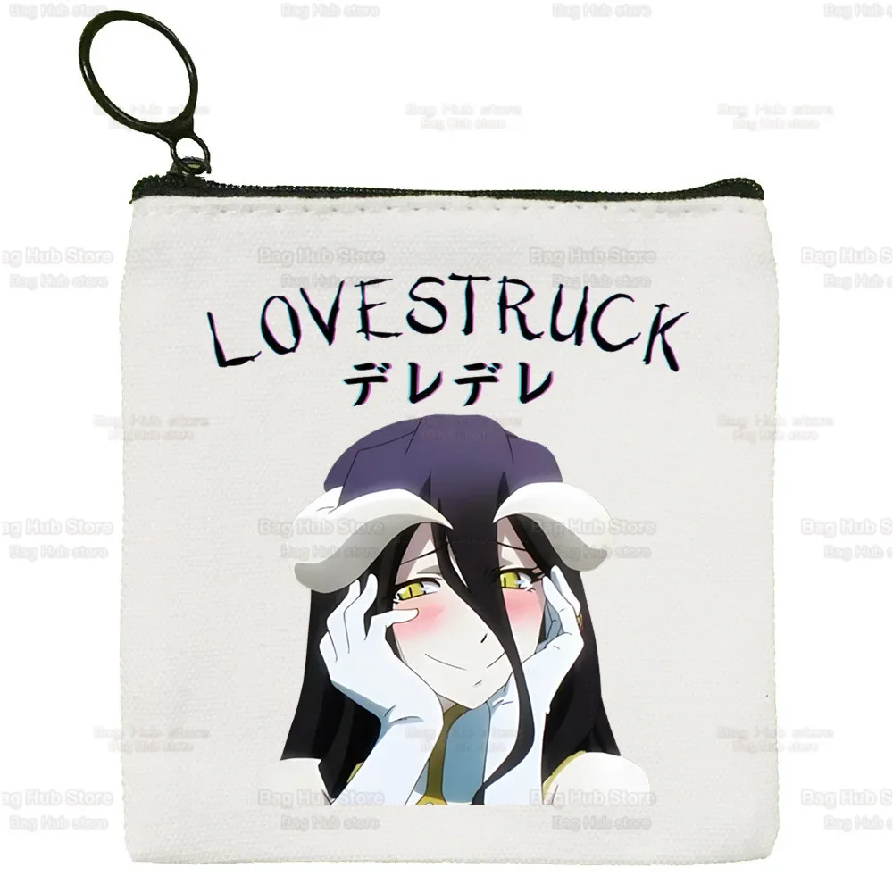 Overlord Anime kanvas dompet koin kustom Logo Ainz gaun Ooal kantong penyimpanan tas kanvas Albedo Momonga baru tas koin kunci dompet koin