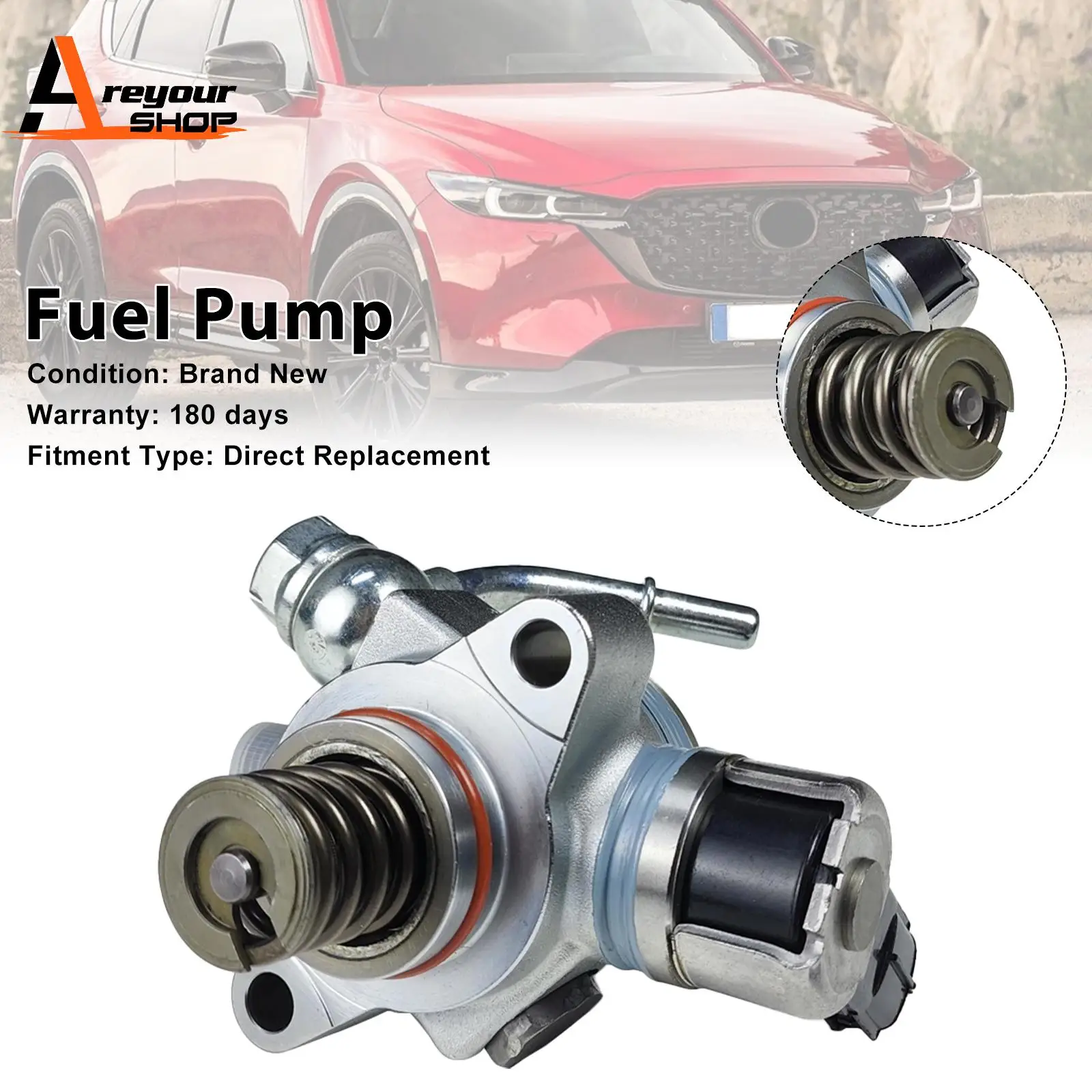 High Pressure Fuel Pump PYFB-20-3F0 Fit for Mazda CX-3 2.0L 2019-2021 CX-30 CX-5 3 6