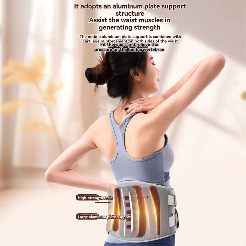 Cordless Heating Pad With Massager For Back Pain Relief Cramps With 3 Heat&Timer 3 Vibration Back Lumbar Support Belt-B27C