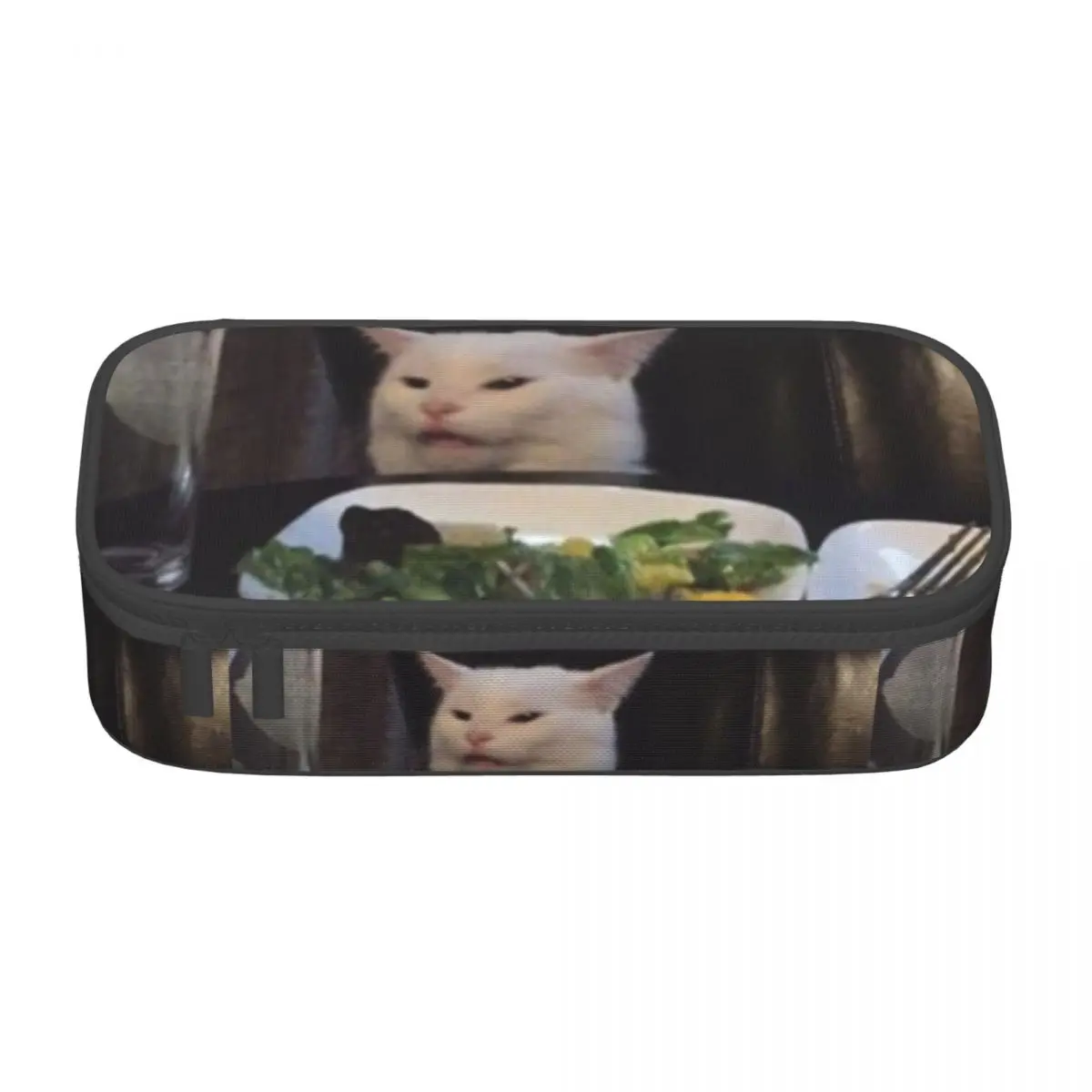 Imagem -02 - Salad Cat Meme Kawaii Pencil Case Grande Caixa de Armazenamento para Estudantes Papelaria para Menina e Menino Personalizado