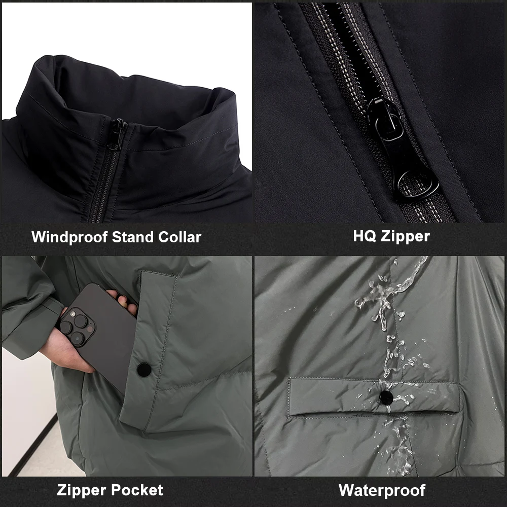 VPG Short Down Jacket Mens Winter Coats Versatile Collar Winter Jacket For Men Women Windproof Lightweight Warm Travel Camping