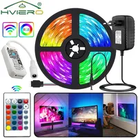 RGB Flexible Ribbon Stripe 5M 10M LED Strip Light 5050 DC 12V Diode Tape 24Key WIFI Controller BackLight Lamping Night Lighting