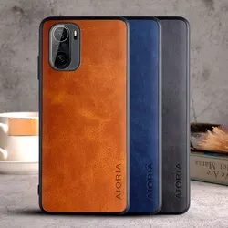 Case for Poco F3 Coque 5G Luxury Vintage leather skin TPU cover PC capa funda for xiaomi poco f3 case