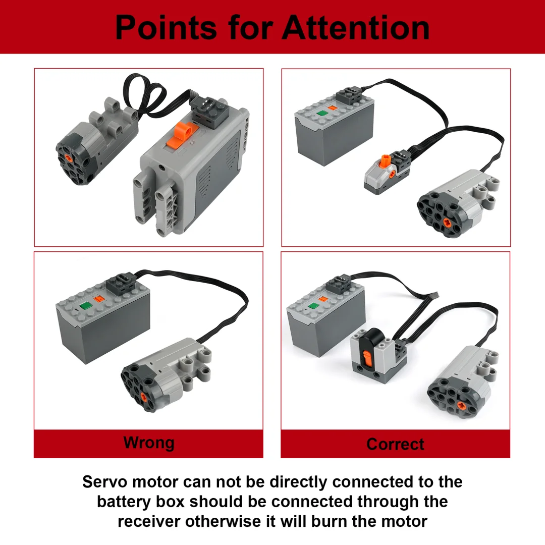 88004 Servomotor voor bouwstenen Multi-power-functies PF-model Compatibel met alle grote merken DIY technische onderdelen