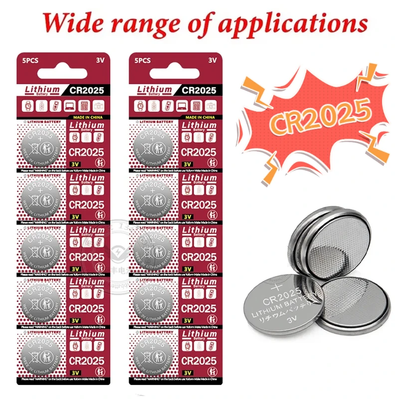 NEW CR2025 Battery CR 2025 3V Lithium Battery DL2025 BR2025 KCR2025 for Car Remote Control Watch Button Coin Cells