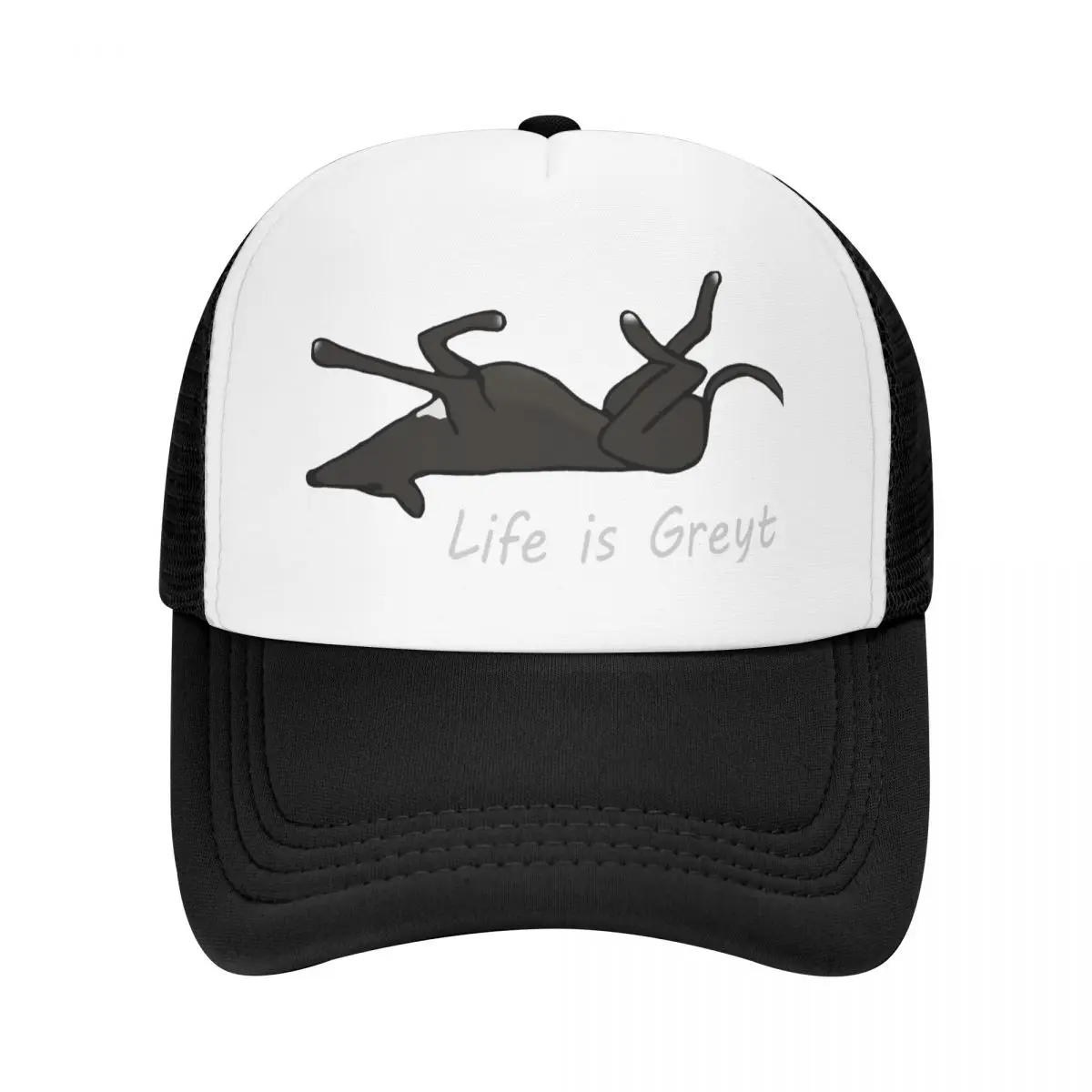 Life is Greyt - Black Greyhound Roaching Baseball Cap Big Size Hat Beach Hat Luxury Brand Girl Men's