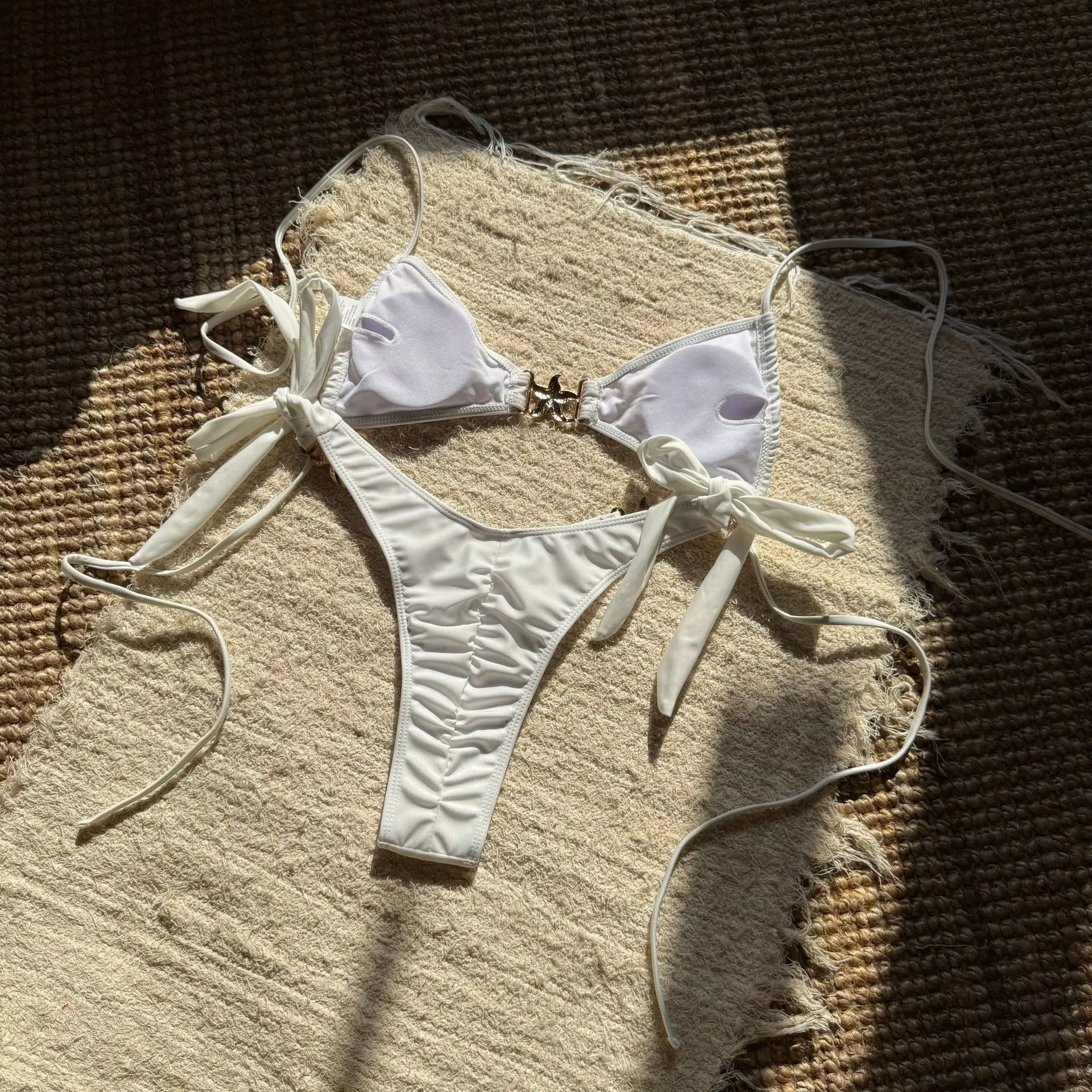 2025 Metal Star High Cut Scrunch Butt Bikini Female Swimsuit Women Swimwear Two-pieces Bikini set Bather Bathing Suit Swim