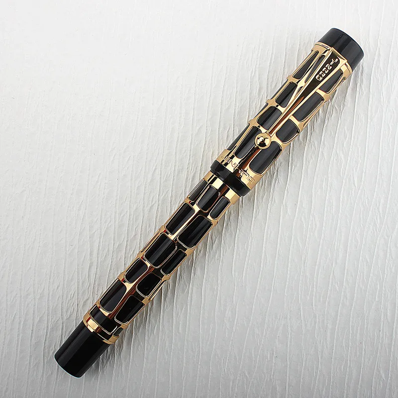 

Jinhao New Smoothly New Century 100 Gold Electroplating Hollow Out Fountain Pens for Writing Stationery Christmas Business Gift