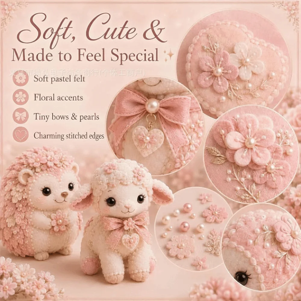 Blumenmuster Stoffe Tier-Patchwork-Set Kreatives Design Materialpaket DIY Nähset Heimdekoration Hängeset Stoff-Nähset