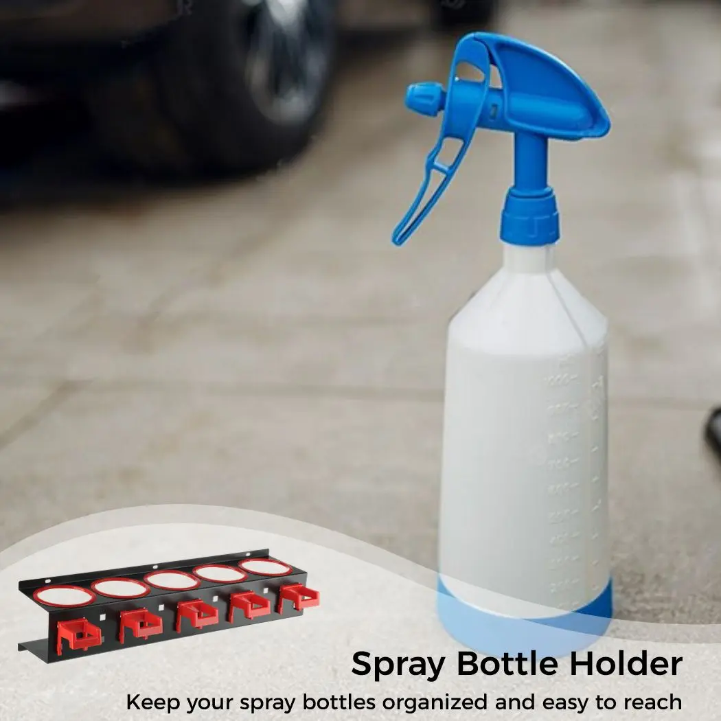 Imagem -03 - Wall Mounted Spray Bottle Storage Rack Aerossol Bottle Organizer Ganchos Car Workplace Garagem