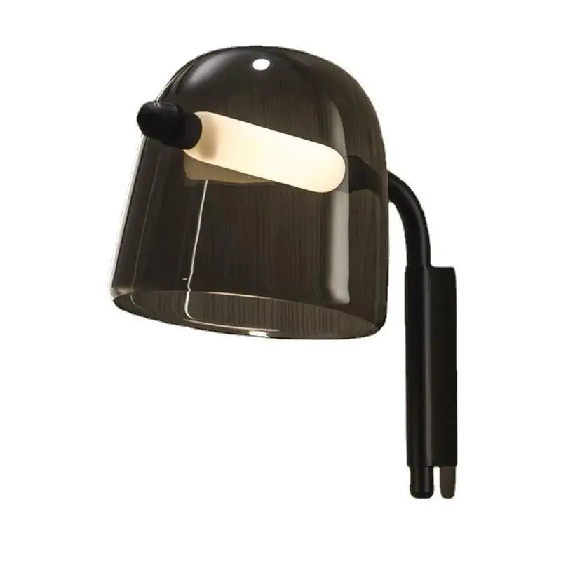 Modern Minimalist Bedside Wall Lamp LED Designer Ins Creative Bedroom Bedside Study Aisle Light Nordic  Glass Decorative Sconces