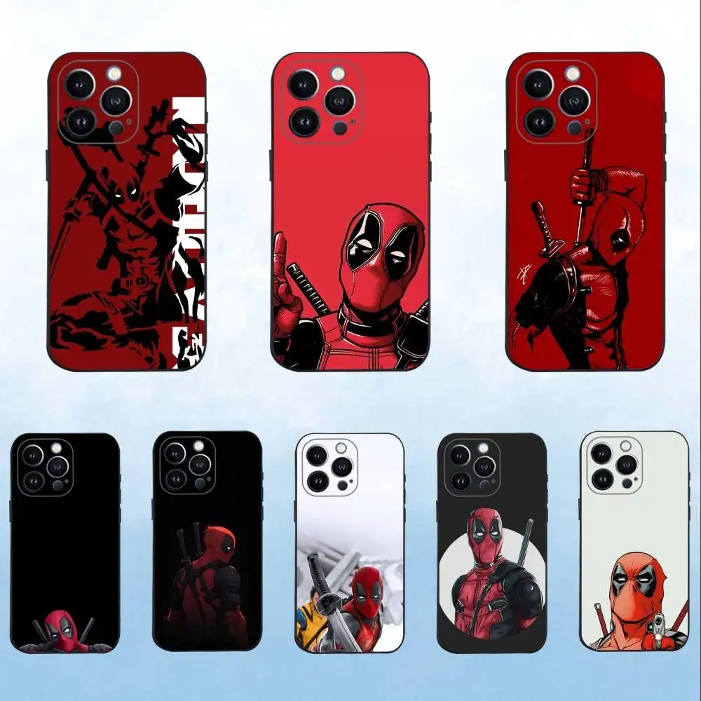 

Epc D-Deadpool Red Phone Case For iPhone 16,15,14,13,12,11 Plus,Pro Max,XS,X,XR,SE,Mini,8,7,Soft Silicone Black Cover