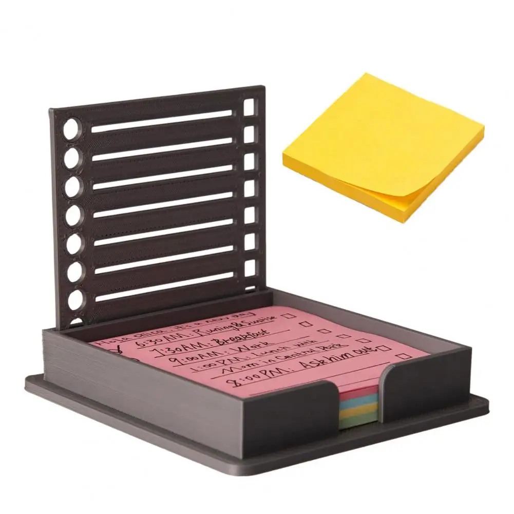 Acrylic Sticky Note Holder Waterproof Sticky Note Holder with Stencil Compact Organizer Box for Portable Self-sticky Note