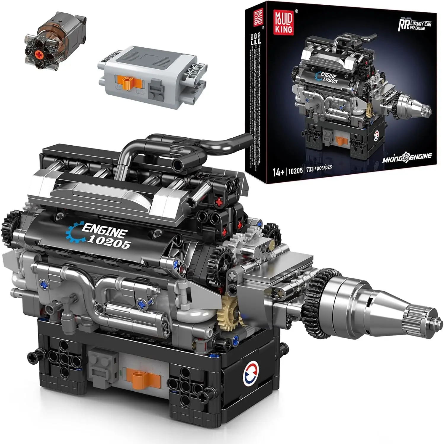 

V12 Engine Building Blocks Set, Engine Model That Runs, Mini Engine Build Kit for Adults with Battery Box and Motor, Engineering