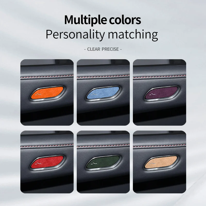 

Для нового обновленного ZEEKR 001 2026, 001 Max Ultra+, 4 шт. премиальных накладок из суперзамши на кнопки переключателей дверных замков автомобиля