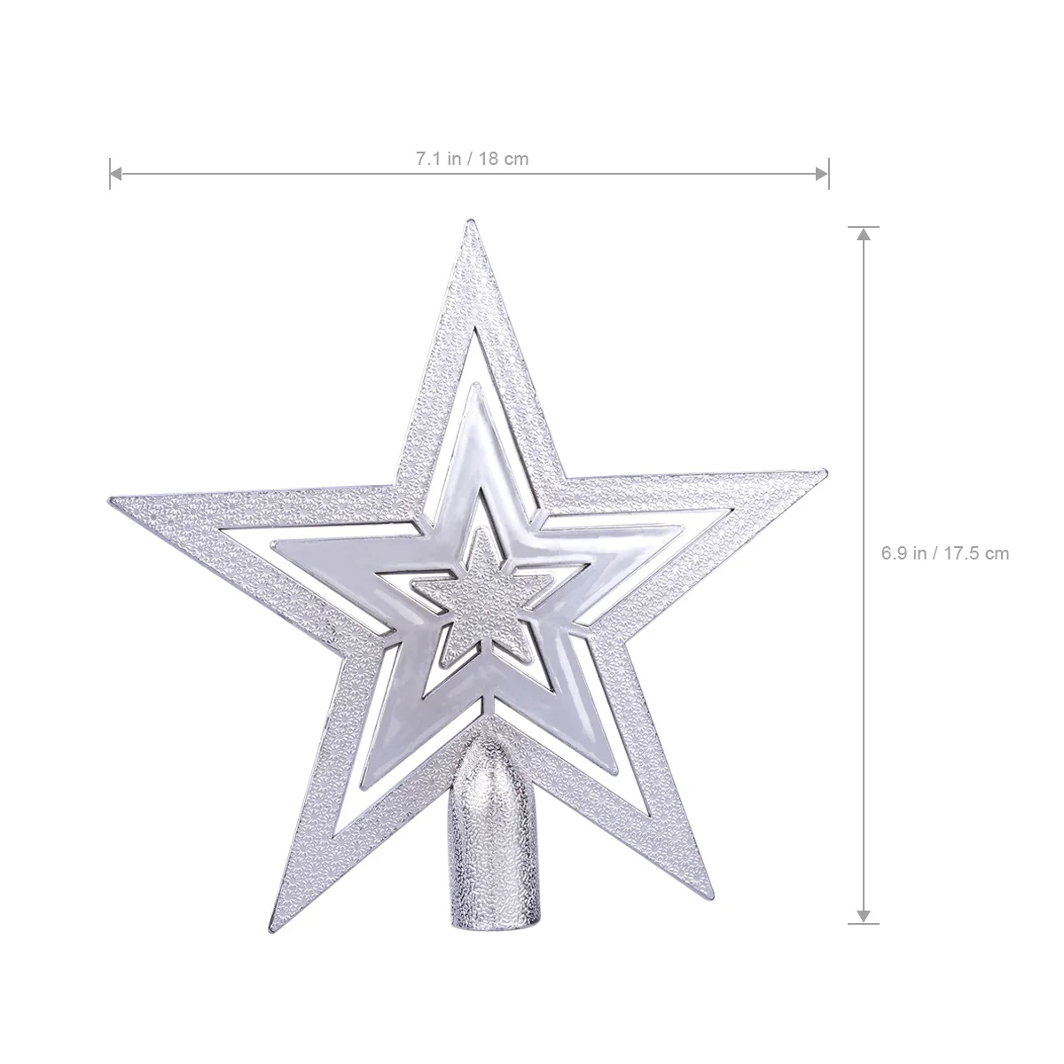 

Five- Christmas Tree Topper Gold 20cm PVC Handmade Bright Color for Christmas Tree Decoration
