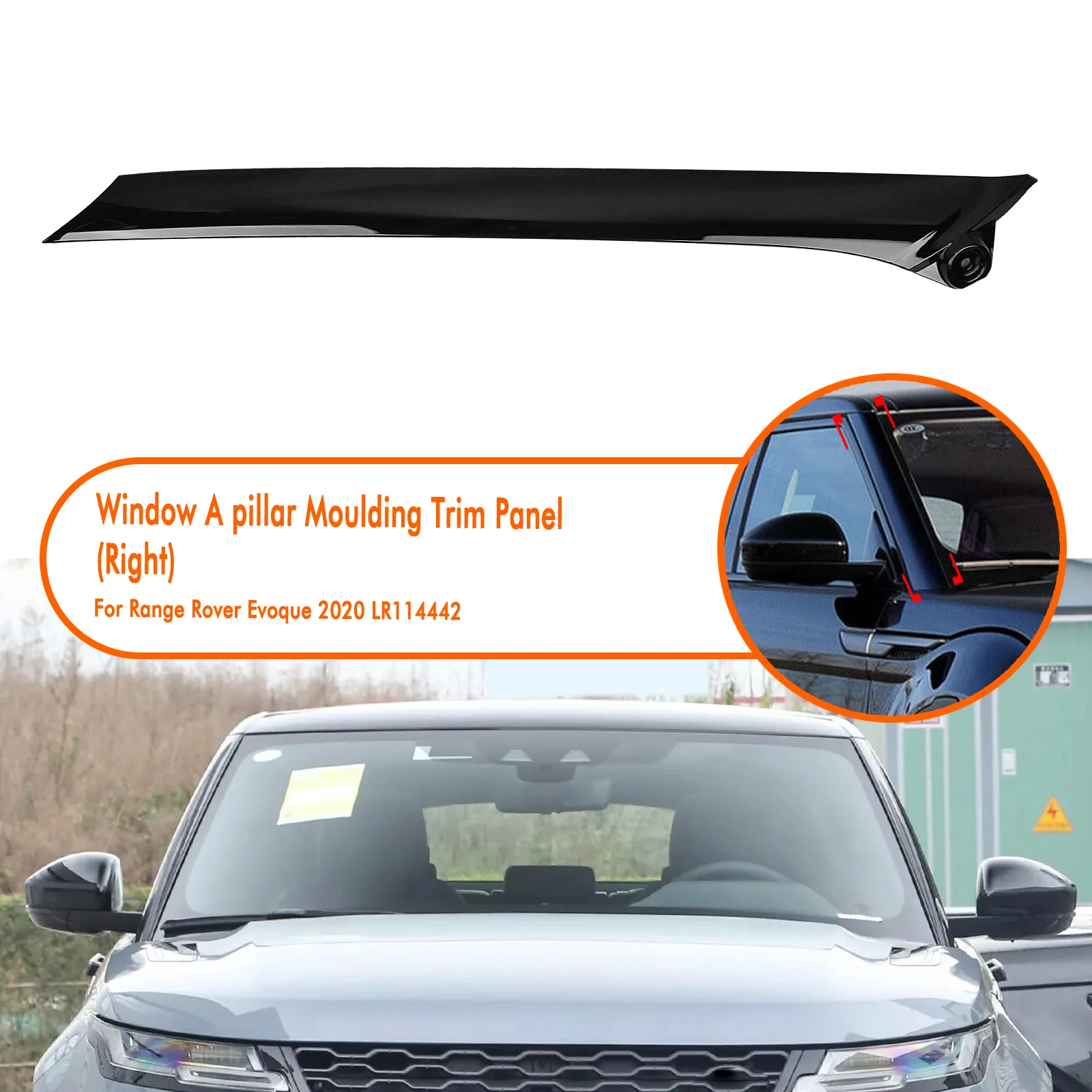 

Exterior Wind Shield A Pillar Trim Decorative Strip For Land Rover Range Rover Evoque L551 2020-2022