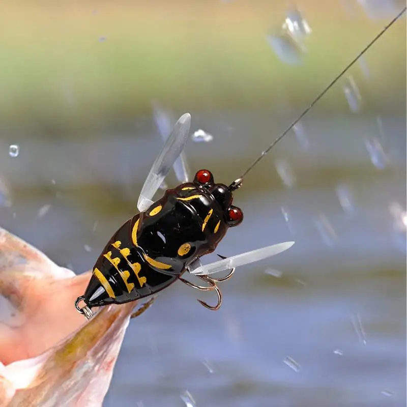 Señuelos de pesca con mosca de cigarra, 4cm/5,5g, cebo Artificial para pesca de lubina, ojos holográficos 3D, señuelos duros para pesca, cebo de cigarra para pesca