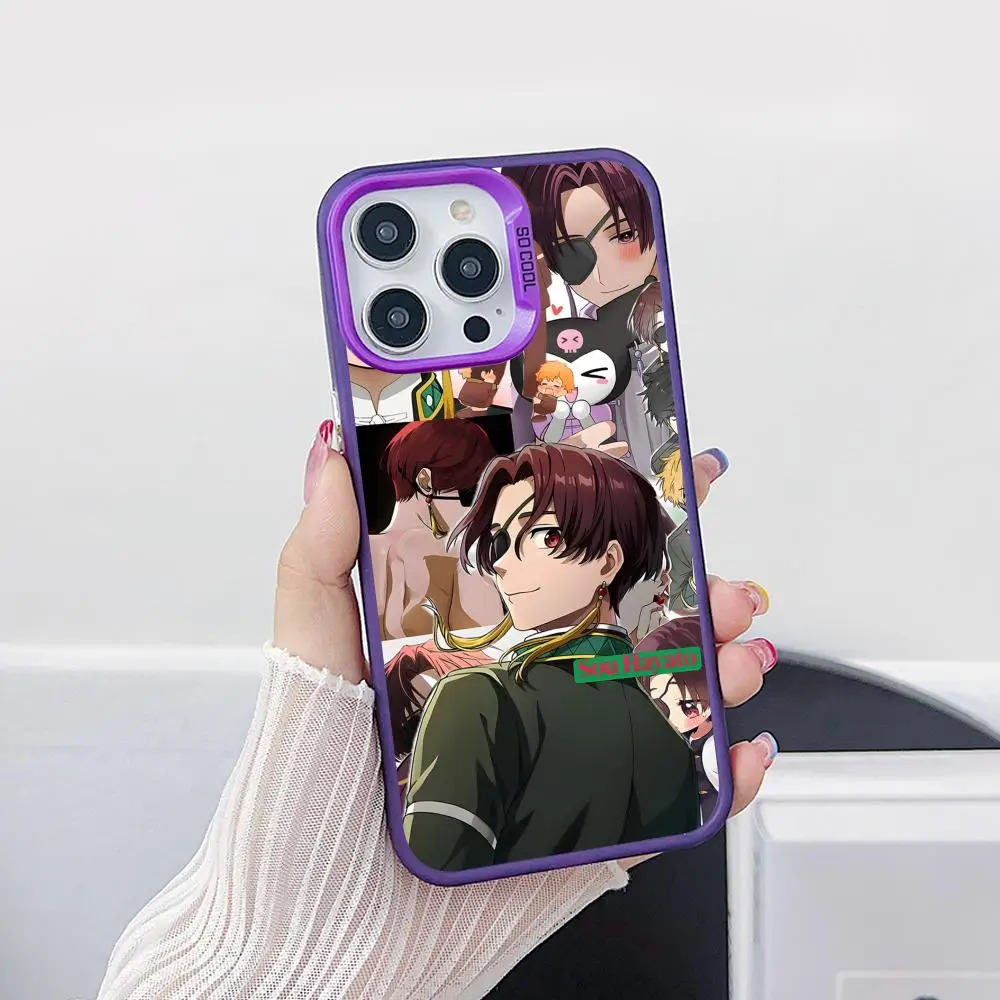 Disjuntor de vento hayato suo capa de telefone para iphone 17 16 15 14 13 12 11 xr xs 8 7 pro max plus translúcido roxo capa