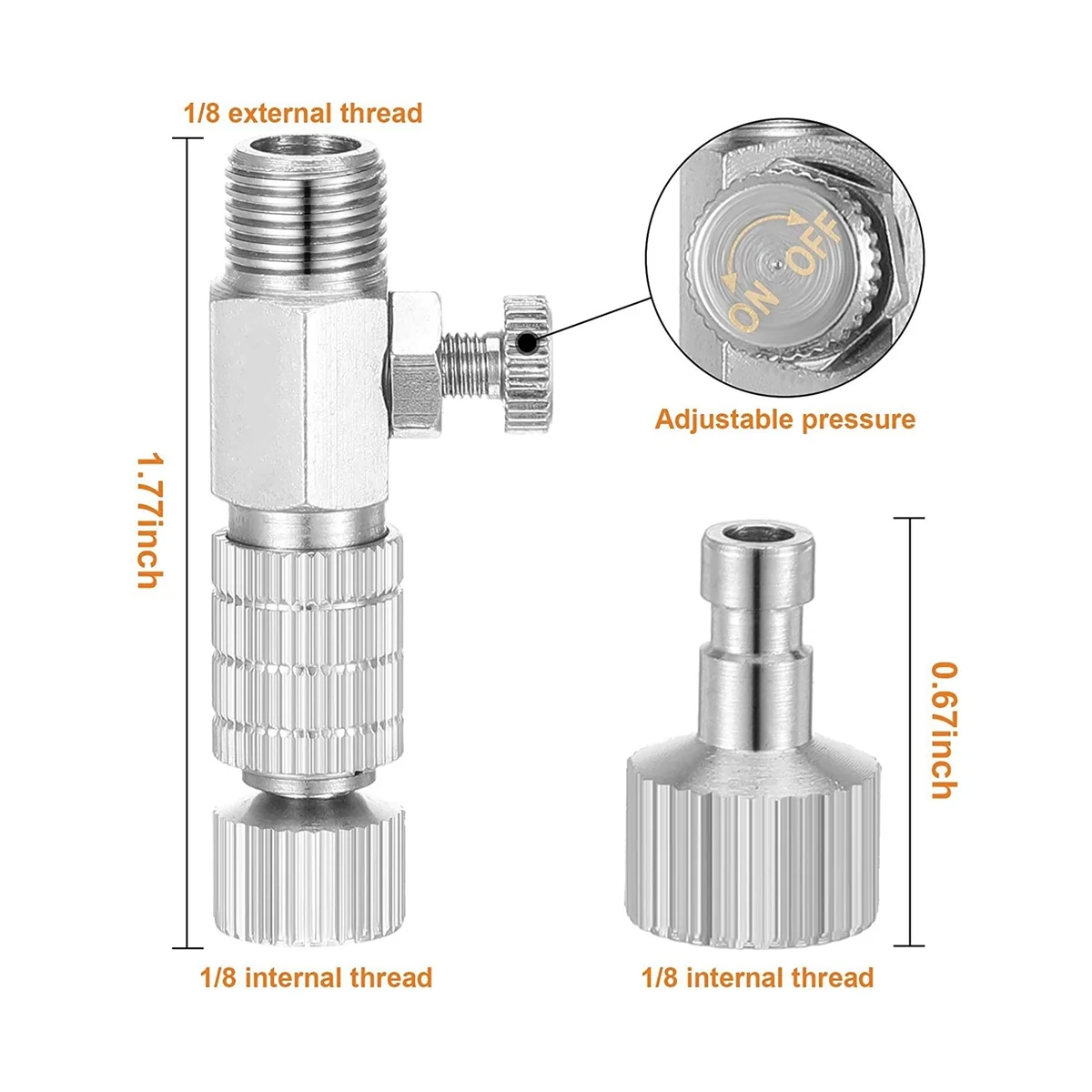 Durable Airbrush Quick Release Coupling Disconnect Connector Adapter Standard 1/8 Inch Plug Fitting