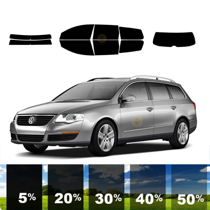 precut Removable Window Tint Film For Car 100% UVR 5%-35%VLT Heat Insulation Carbon ﻿For VOLKSWAGEN PASSAT 4 DR WAGON 2006-2011