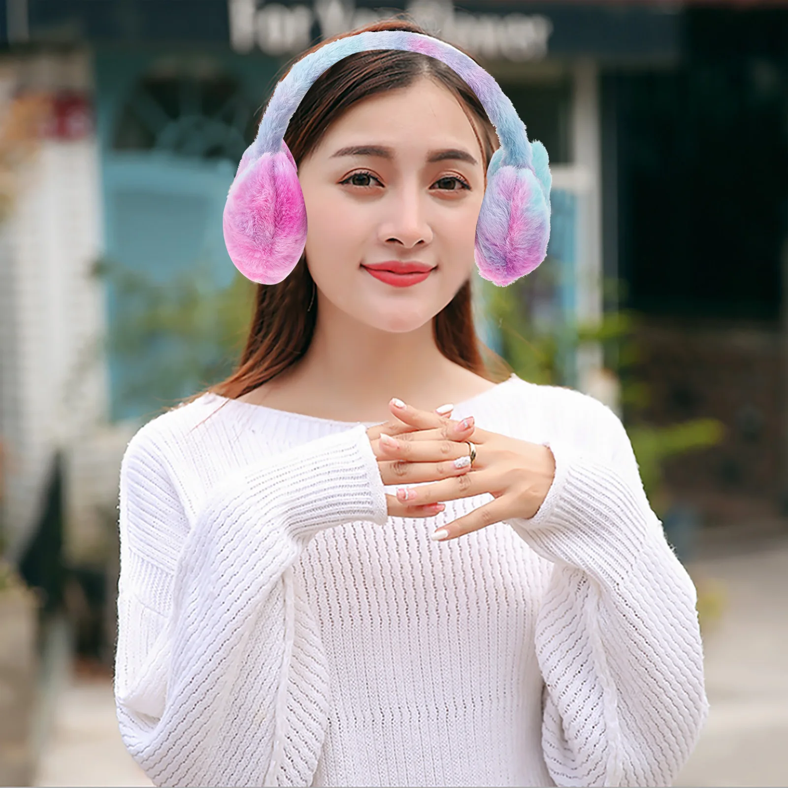 

Winter Ear Cover Heart Shape Warm Ear Warmer Thick Soft Earmuff for Women Outdoor Cold Weather Skiing Hiking Accessories