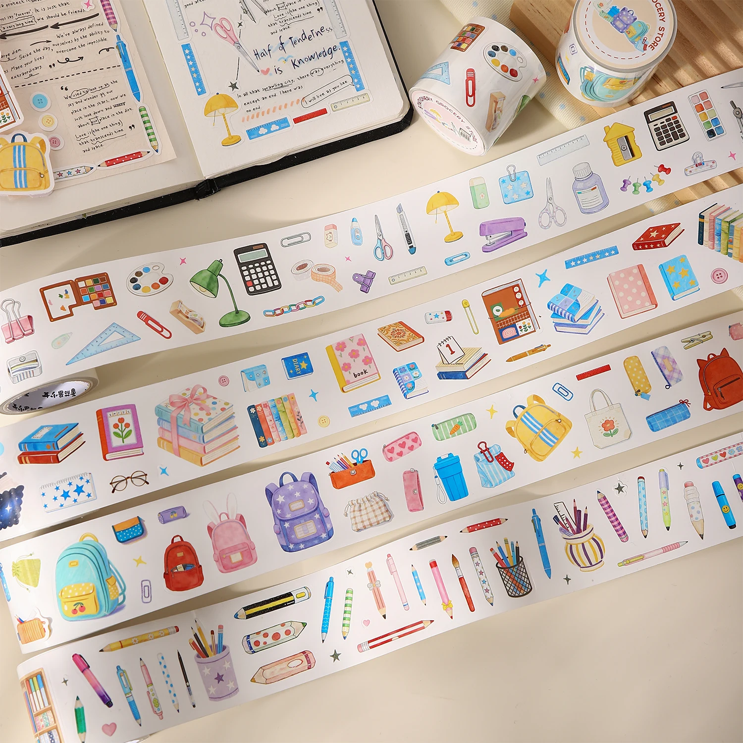 JIAMEI 40mm * 2m Stationery and Grocery Store Series Kawaii Ins Die Cutting Tape DIY Scrapbooking Journal Aesthetics Supplies