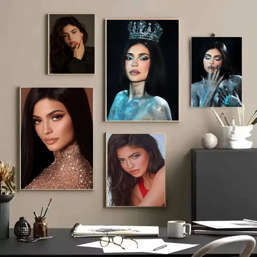 Fashion Icon K-kylie Jenner Poster Lightweight PP Wall Sticker Decor Gift for Bedroom Study Room, Self-Adhesive Ornament