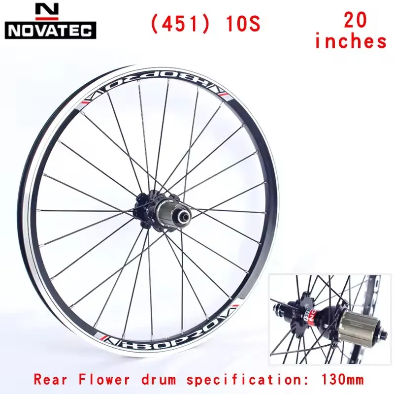 Novatec 20 Inch Vouwfiets Wielset Aluminium Velgen A271F372SB V Brake 4 lager 7-11Speed 20/24 H Fietswielen