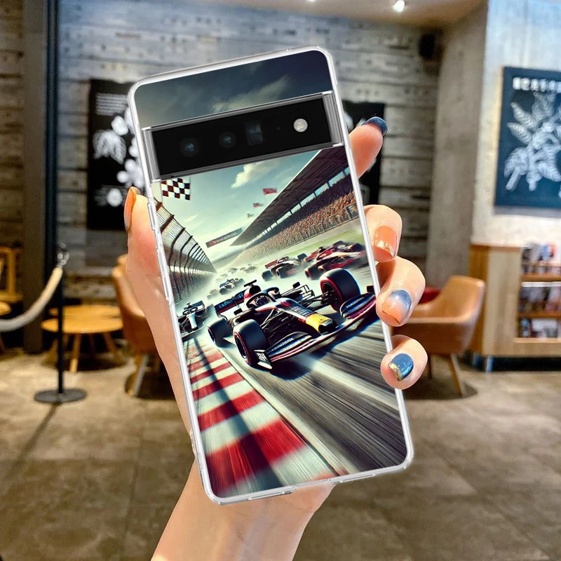 Handyhülle für Google Pixel 9 8 7 6 5 4 4XL 7A 6A 5A 4A 3A Pro XL 5G Transparentes weiches TPU Nürburgring F1-Schaltkreismuster