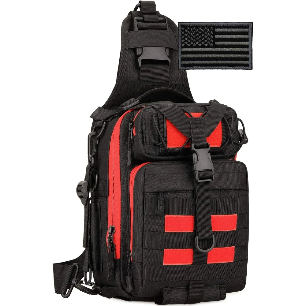 Tactical Sling Bag Military MOLLE Crossbody Pack Chest Shoulder Backpack Outdoor Multi Functional Fishing Gear Back Rod Bag