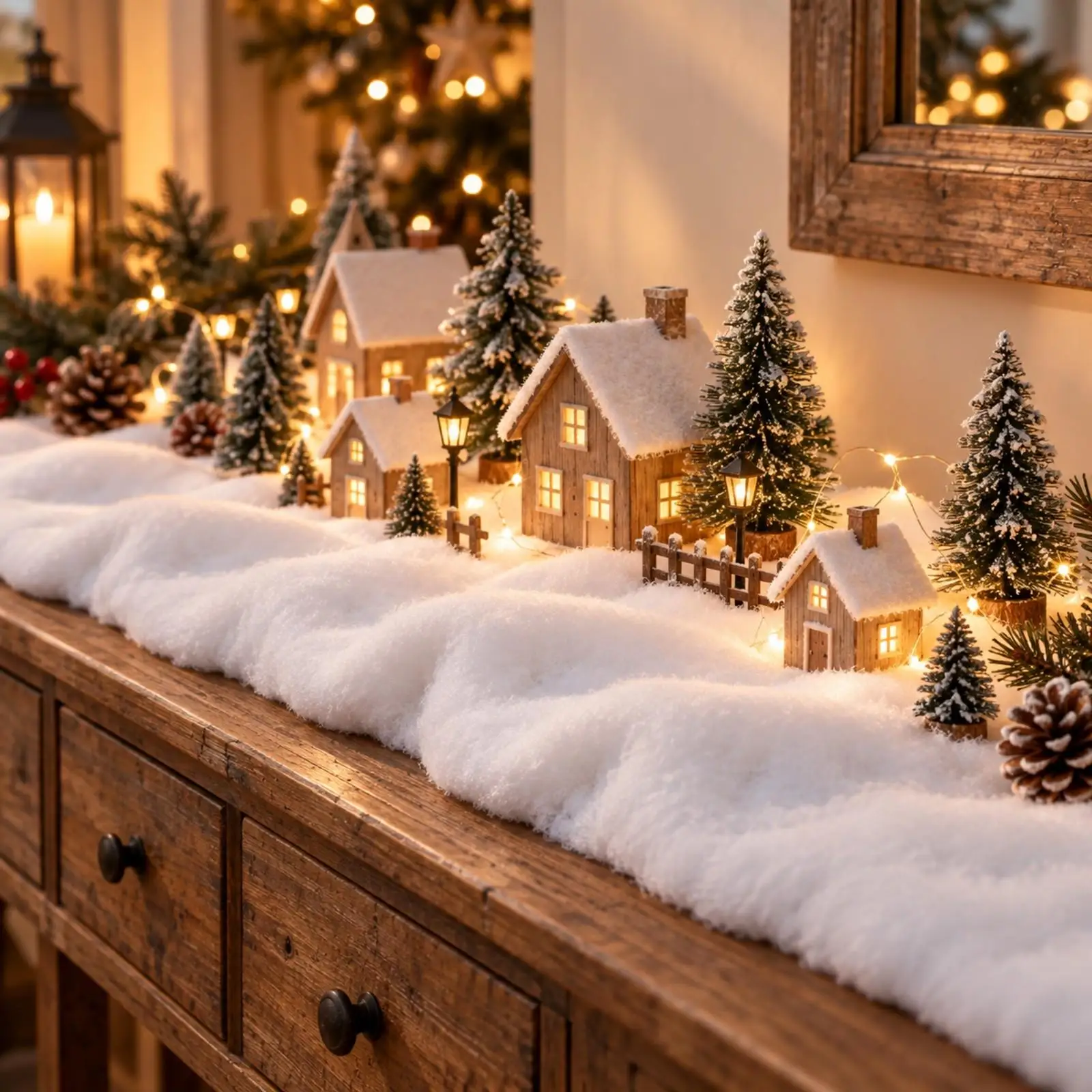 Reusable Artificial Snow Blanket Roll for Christmas Tree Base Tabletop Decoration Scenery